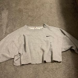 Grey Cropped Nike Sweatshirt
